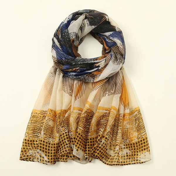 

Polka Dot Print Scarf, Multicolor