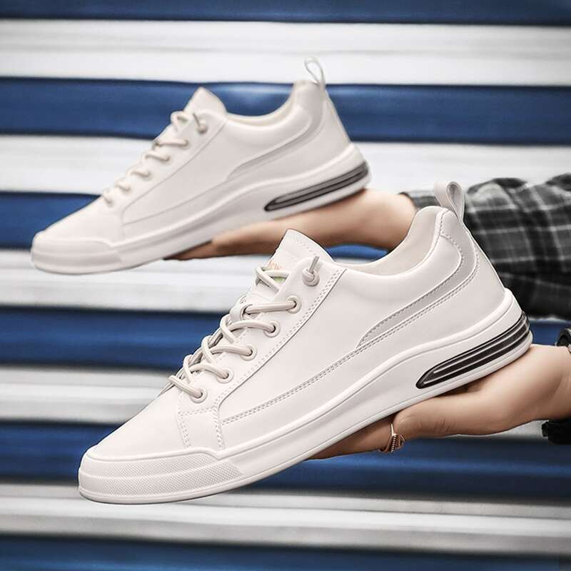 

Guys Minimalist Lace-up Sneakers, Beige