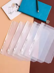 5pcs A5 Loose Leaf File Folder - Clear - View 1