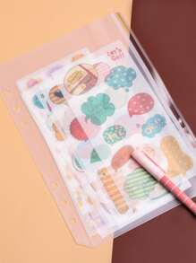 5pcs A5 Loose Leaf File Folder - Clear - View 5