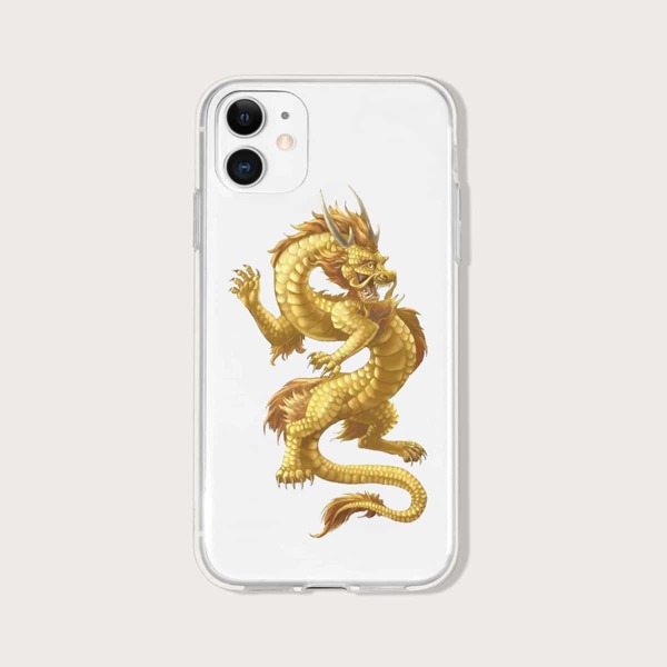 

Chinese Dragon Print Phone Case, Clear