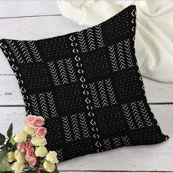 

Graphic Print Cushion Cover Without Filler, Black and white