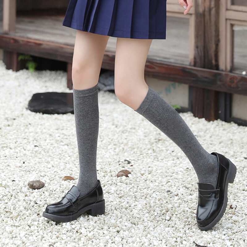 

Solid Over The Calf Socks, Grey