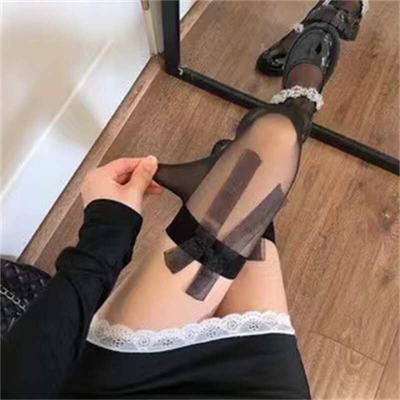 

Bow Decor Over The Knee Socks, Black