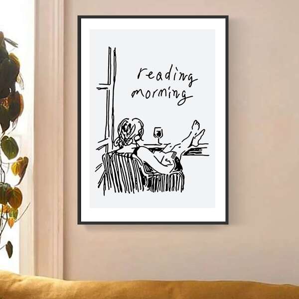 

Figure Graphic Unframed Painting, Black and white