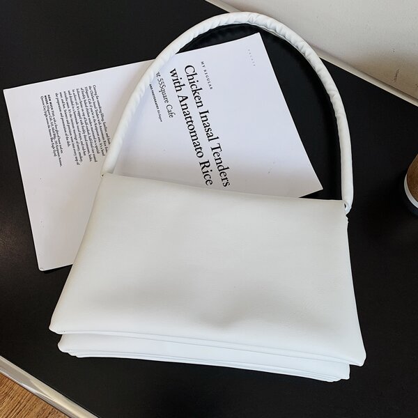 

Minimalist Flap Square Bag, White