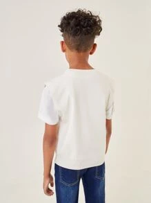 SHEIN Boys Solid Sweater Vest - White - View 2