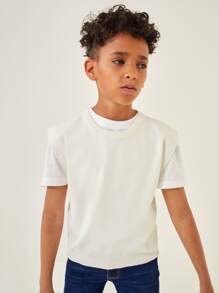 SHEIN Boys Solid Sweater Vest - White - View 5