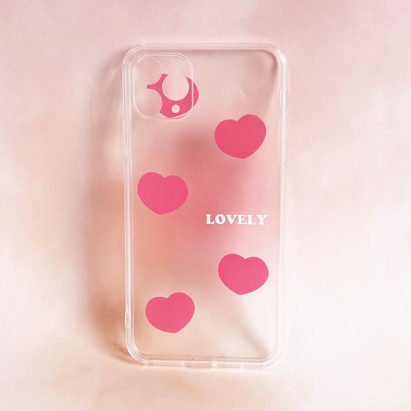 

Heart Pattern Phone Case, Clear