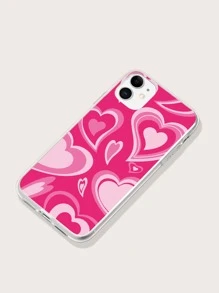 Heart Pattern Phone Case - Hot Pink - View 2