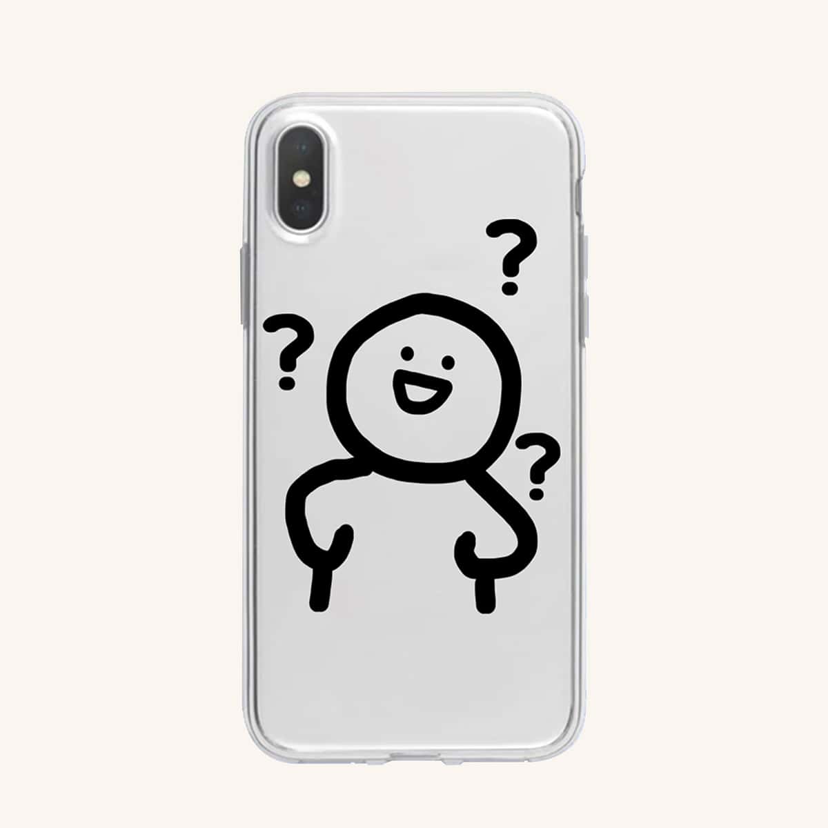 

Cartoon Figure Phone Case, Black