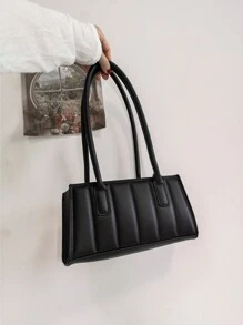 Túi vuông chần bông tối giản - màu đen - Xem 1