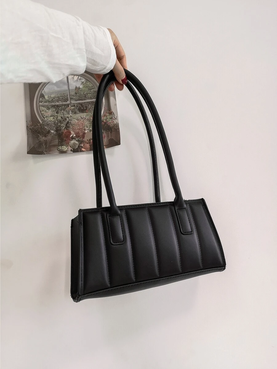 Túi vuông chần bông tối giản - màu đen - Xem 1