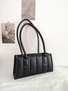 Túi vuông chần bông tối giản - màu đen - Xem 2