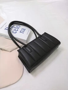 Túi vuông chần bông tối giản - màu đen - Xem 4