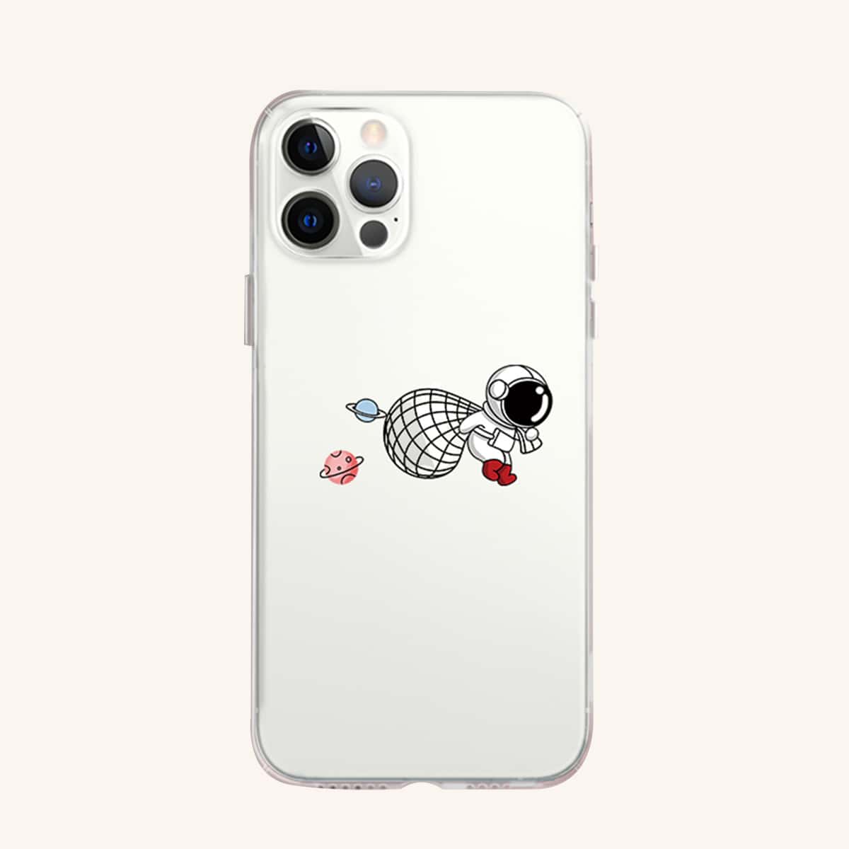 

Cartoon Astronaut Phone Case, Clear