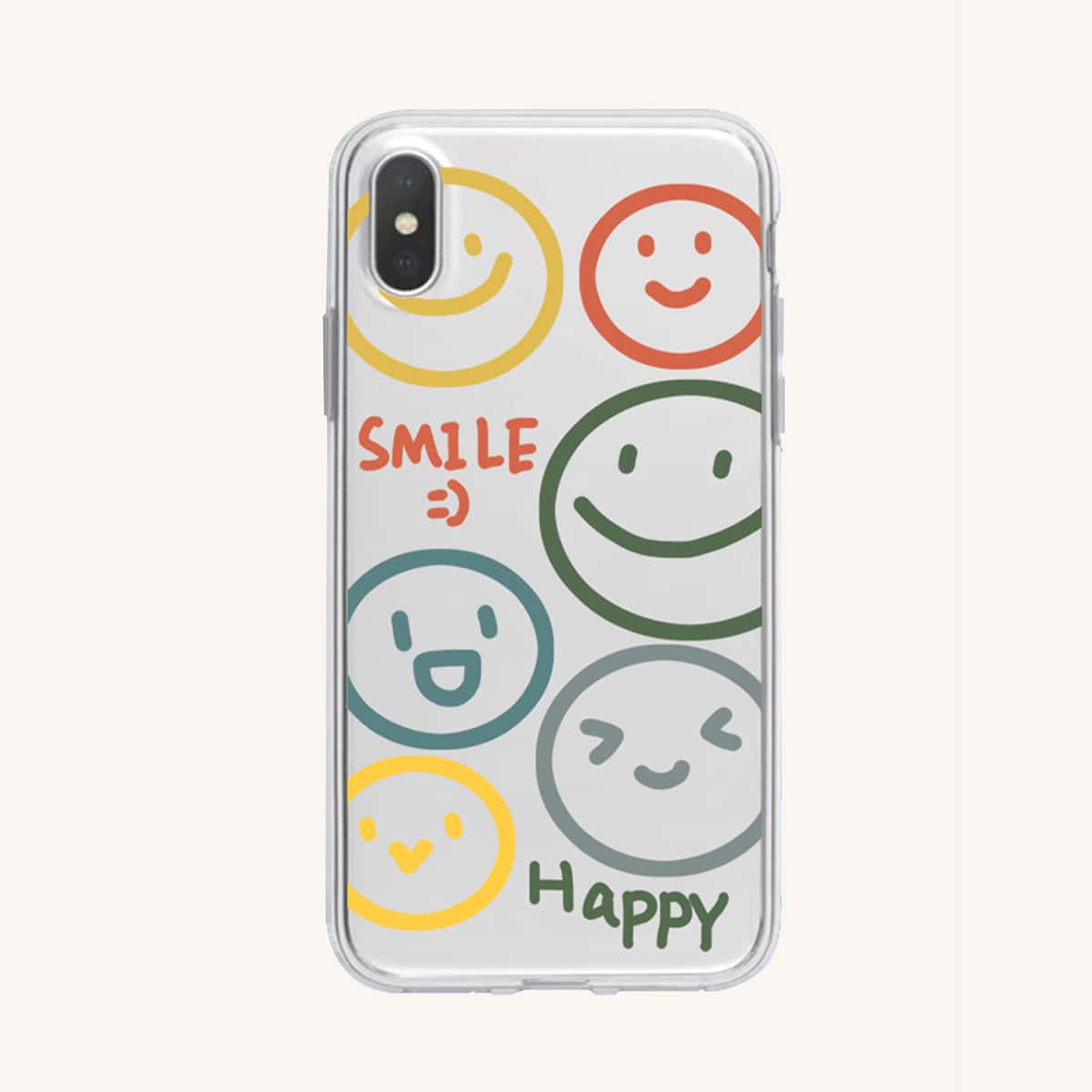 

Cartoon Graphic Transparent Phone Case, Multicolor