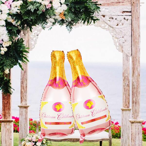 

2pcs Champagne Bottle Balloon, Multicolor