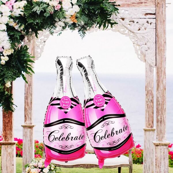 

2pcs Champagne Bottle Balloon, Hot pink
