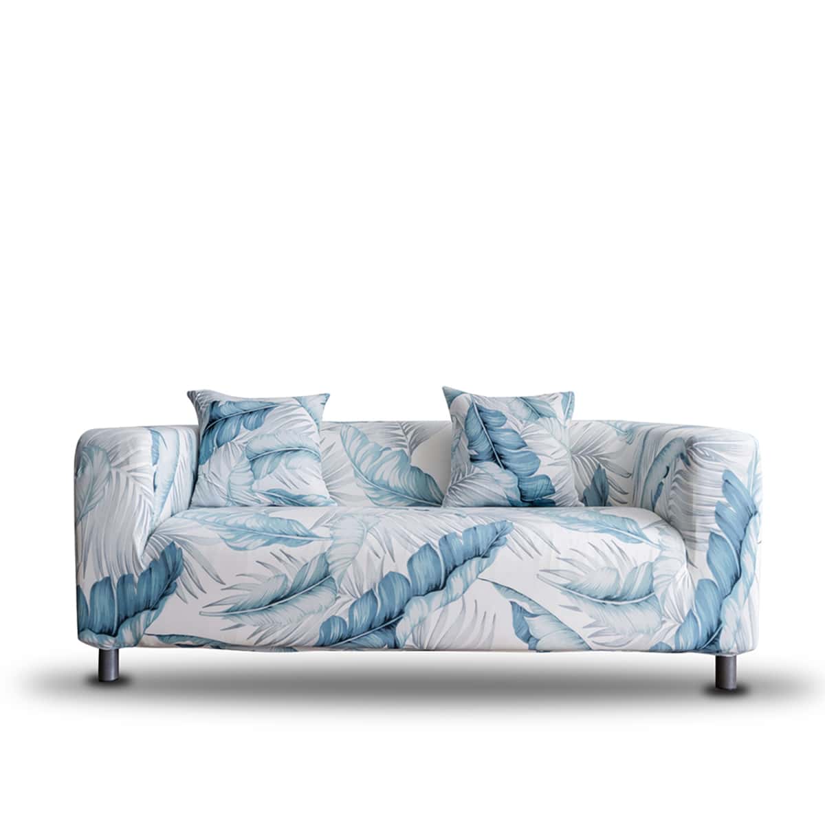 

Leaf Print Sofa Cover & 2pcs Cushion Cover Without Filler, Multicolor