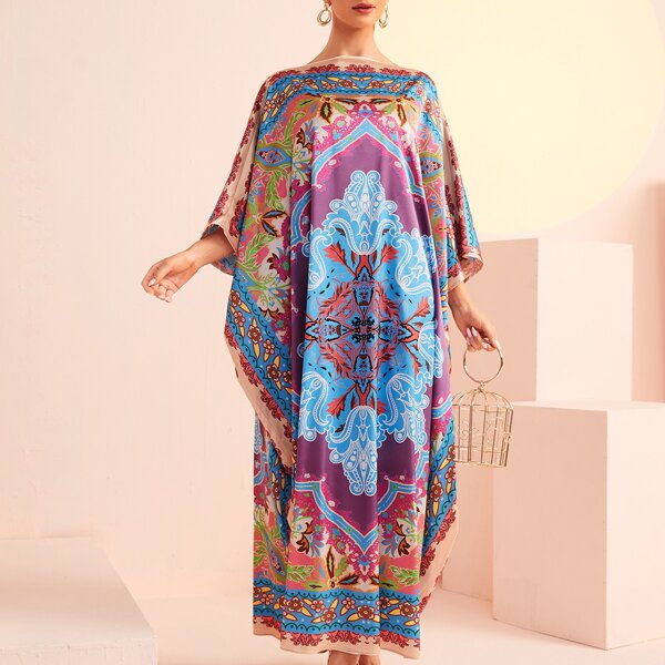 

Floral Print Kaftan, Multicolor