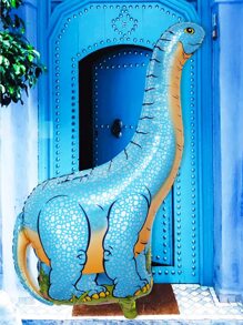 kumozawa 1pc Cartoon Dinosaur Balloon, Cute Creative PE Large Balloon For Party Holiday, Christmas - Blue - View 1