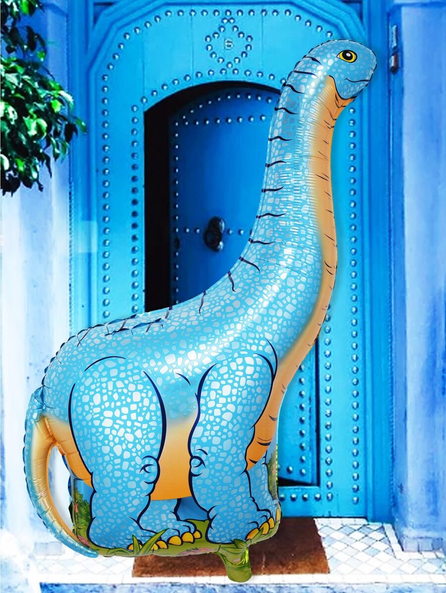 kumozawa 1pc Cartoon Dinosaur Balloon, Cute Creative PE Large Balloon For Party Holiday, Christmas - Blue - View 1