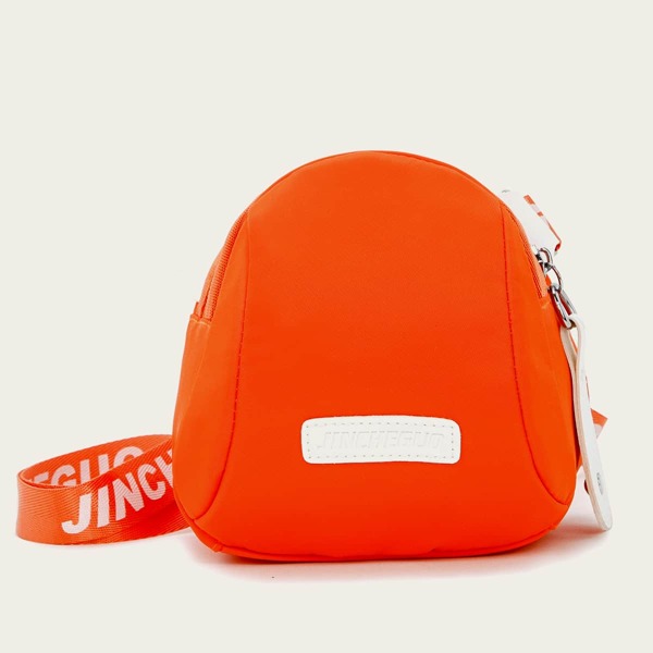 

Kids Minimalist Letter Patch Crossbody Bag, Orange