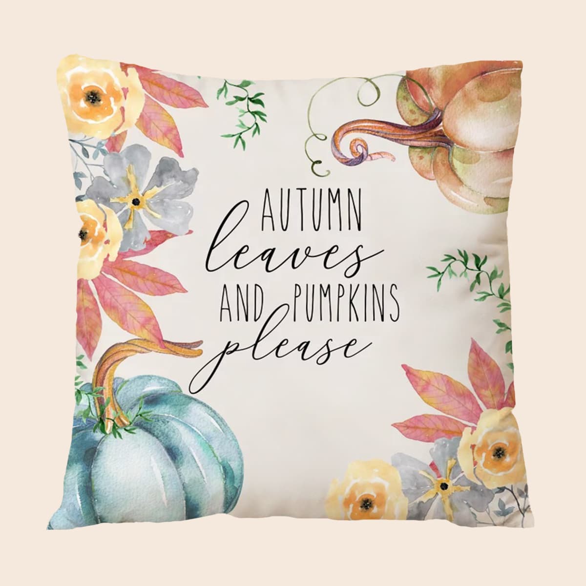 

Pumpkin Print Cushion Cover Without Filler, Multicolor