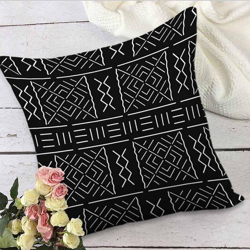 

Graphic Print Cushion Cover Without Filler, Black