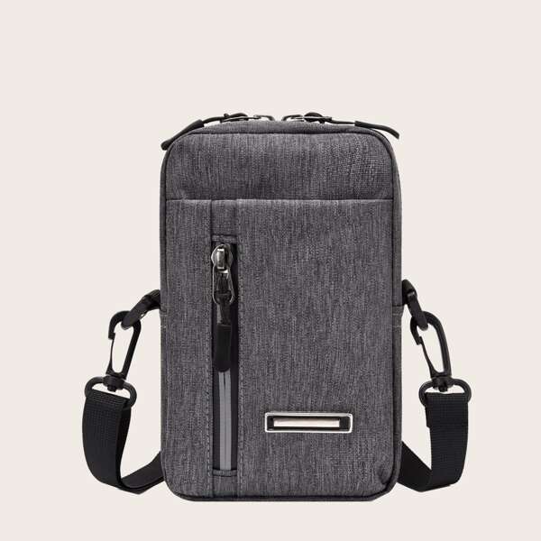 

Men Simple Crossbody Bag, Grey