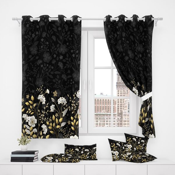

1pc Flower Pattern Curtain, Multicolor