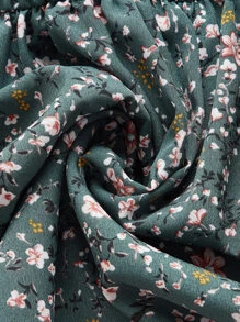 SHEIN Clasi Áo hai dây Plus Size Viên lá sen Họa tiết hoa Boho - Màu xanh lá cây đậm - Xem 4