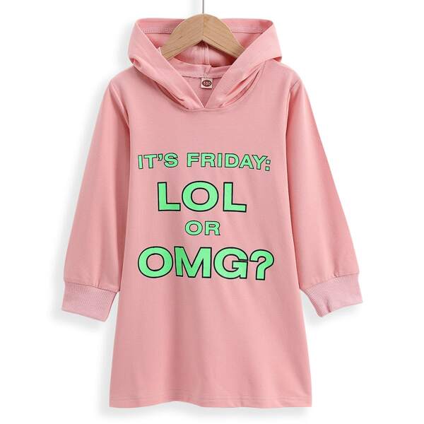 

Toddler Girls Slogan Graphic Hoodie, Pink