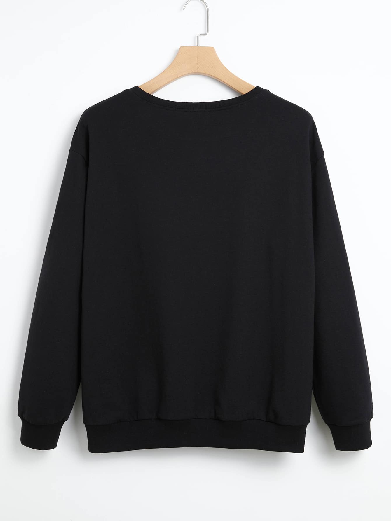 Plus Slogan Graphic Drop Shoulder Sweatshirt