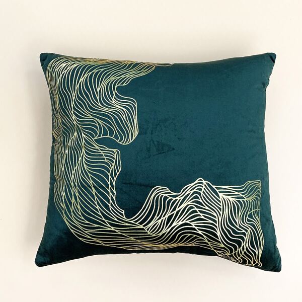 

Geometric Pattern Cushion Cover Without Filler, Dark green
