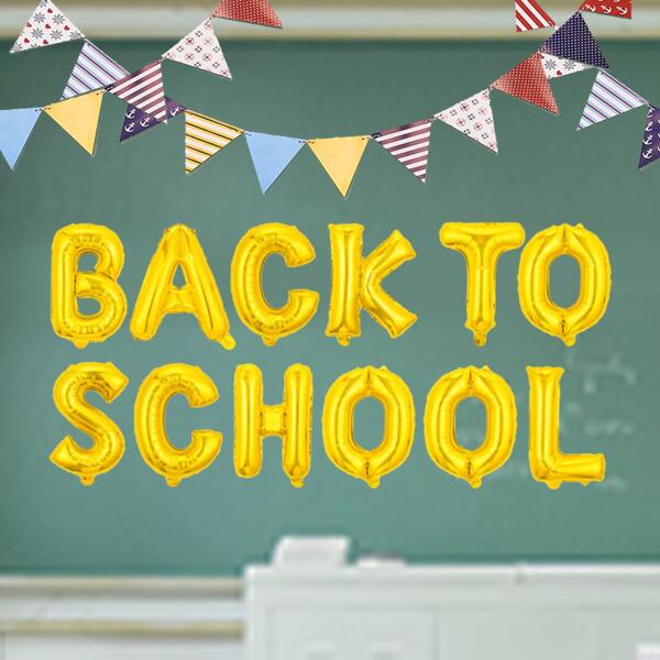 

12шт Воздушный шар "Back To School, Золотистый