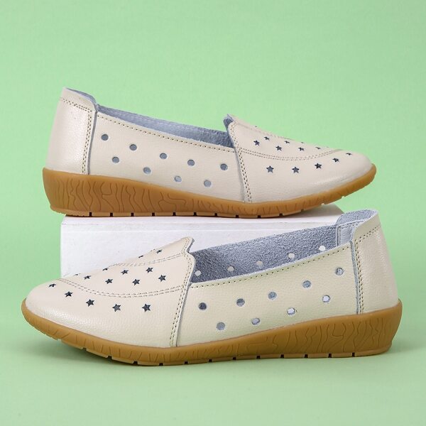 

Hollow Out Wedge Court Shoes, Beige