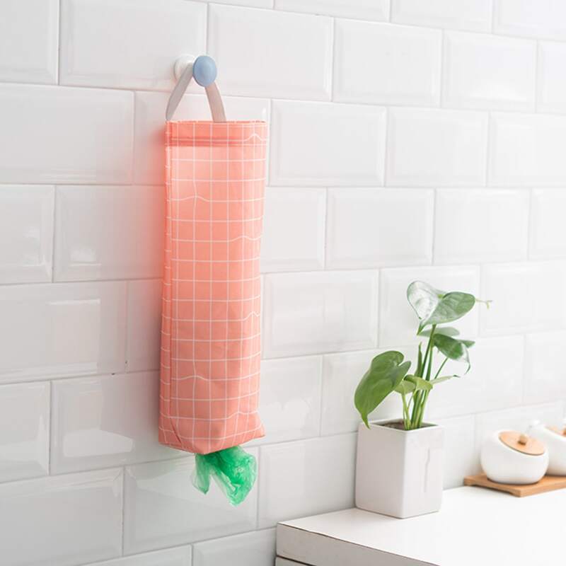 

Plaid Garbage Bag Storage Bag, Pink