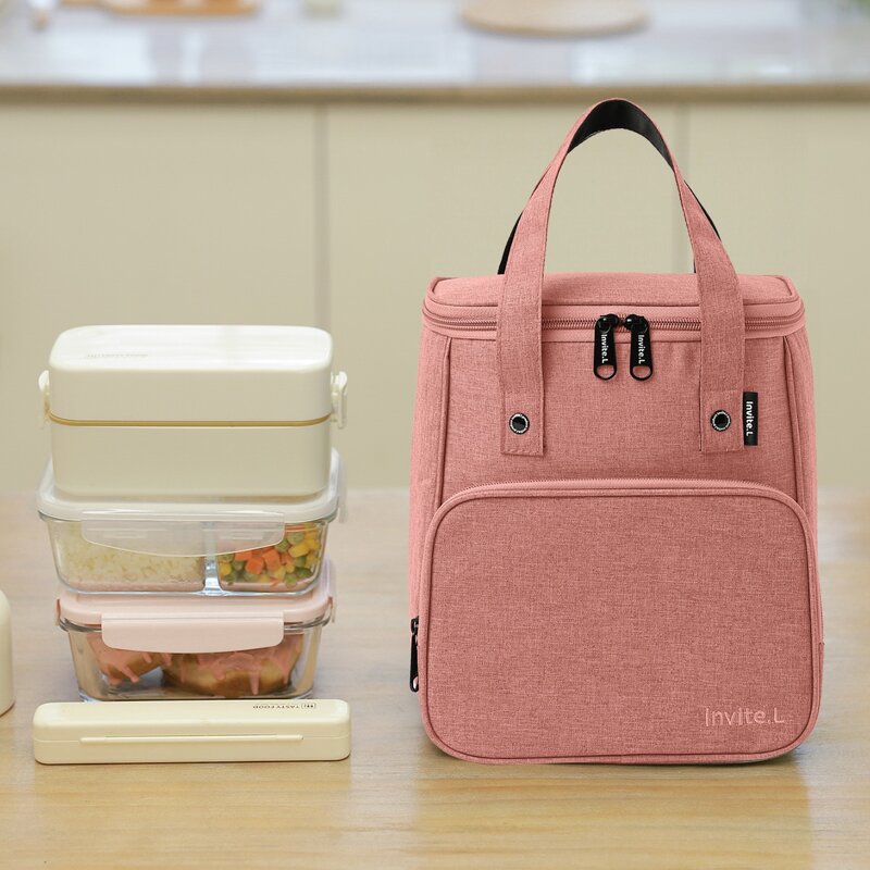 

1pc Portable Lunch Bag, Pink