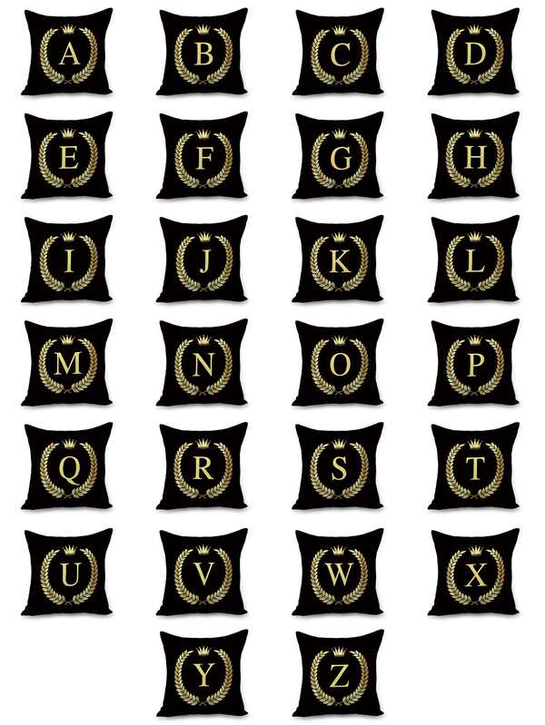 1pc Alphabet Print Cushion Cover Without Filler, Modern Throw Pillowcase For Home Decor