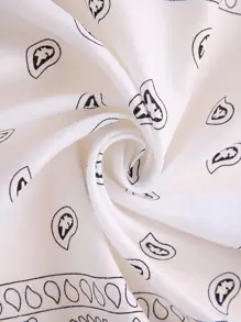 2pcs Paisley Print Solid Color Bandana Stylish Lightweight Head Wrap For Music Festival For Casual Weekend Wear Bandana,Hair Band,Head Band Ideal For Dressing Up Your Look - Black and White - View 4