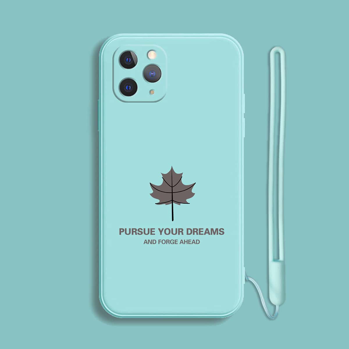 

Maple Leaf Phone Case With Wristlet, Mint green