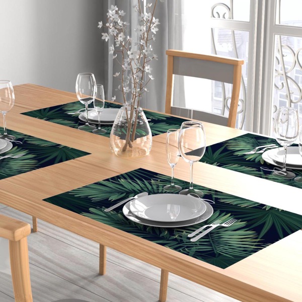 

1pc Tropical & Letter Graphic Placemat, Multicolor