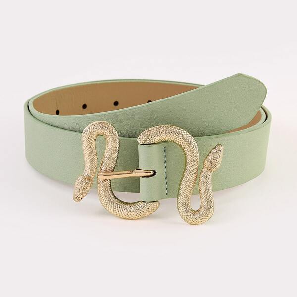 

Snake Buckle Belt, Mint green
