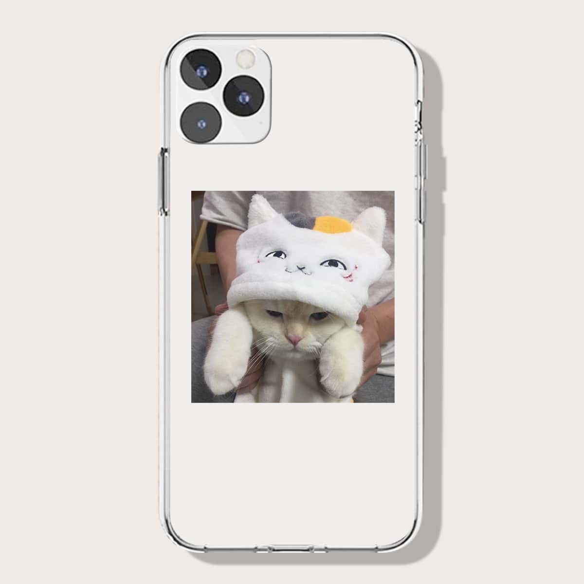 

Cat Pattern Phone Case, Clear