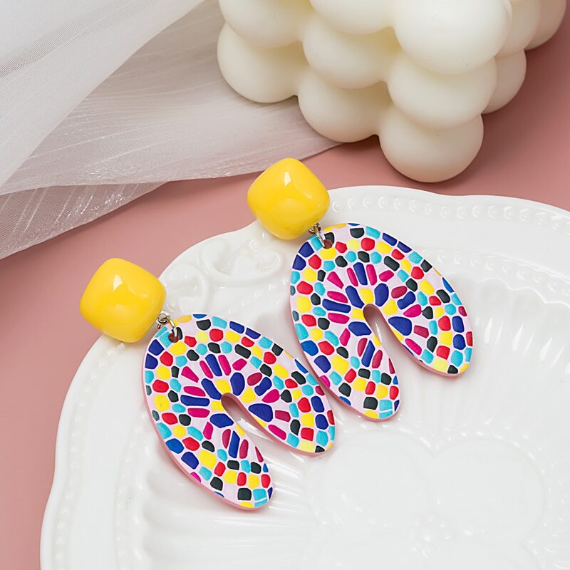 

Graphic Drop Earrings, Multicolor