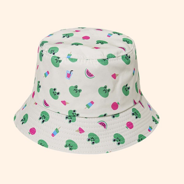 

Cartoon Frog Graphic Bucket Hat, Multicolor