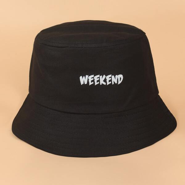 

Letter Graphic Bucket Hat, Black