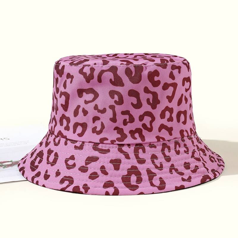 

Leopard Reversible Bucket Hat, Multicolor